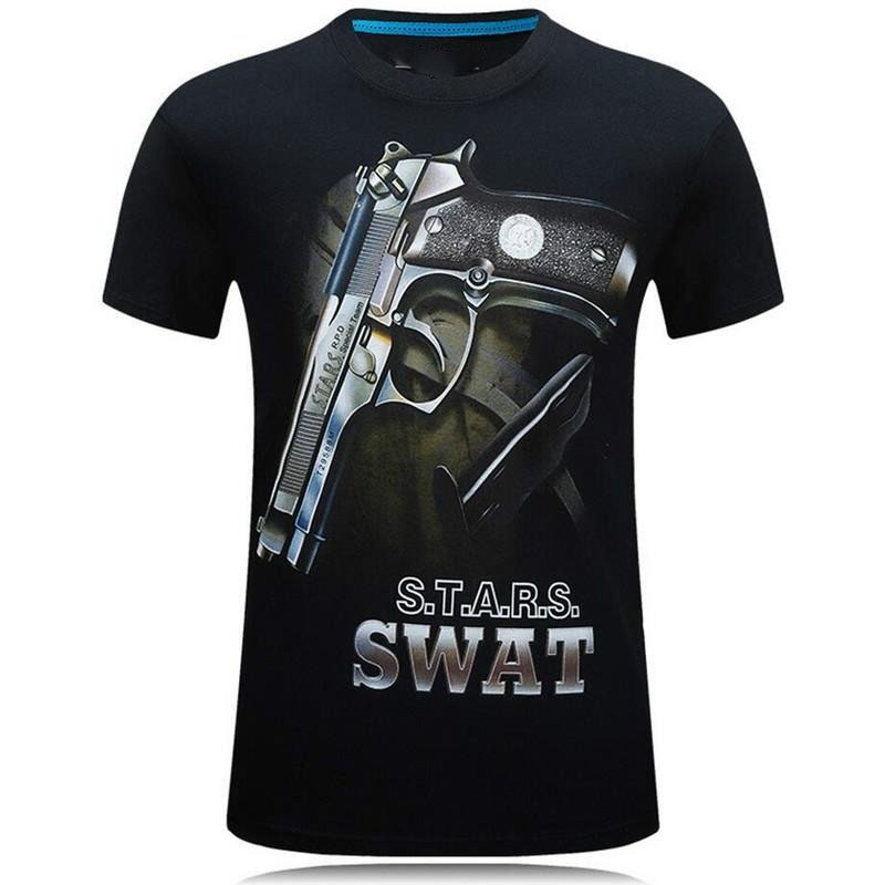 Tough Guy Style 3D Print T-shi - огляд і ціна Street Fashion For Short Guys